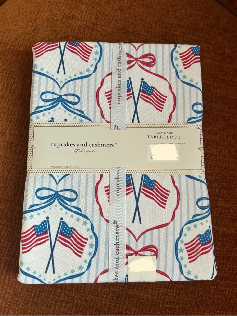 Cupcakes & Cashmere Americana Tablecloth Flag Red White Blue Oblong 60”x 120”